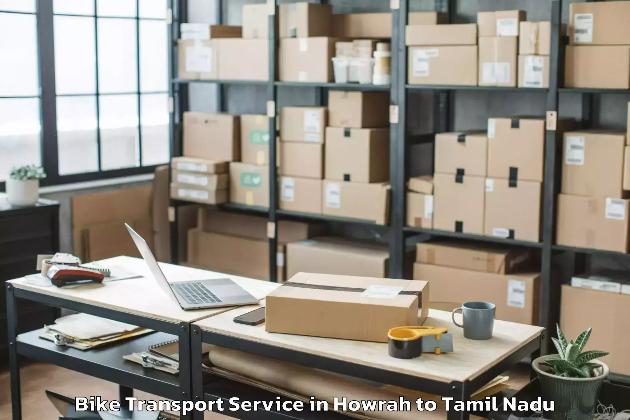 Book Your Howrah to Mylapore Bike Transport Today